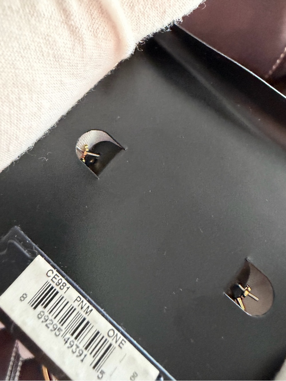 NWT Coach Gold Double Hoop Earrings with Crystal Accent - Picture 7 of 8